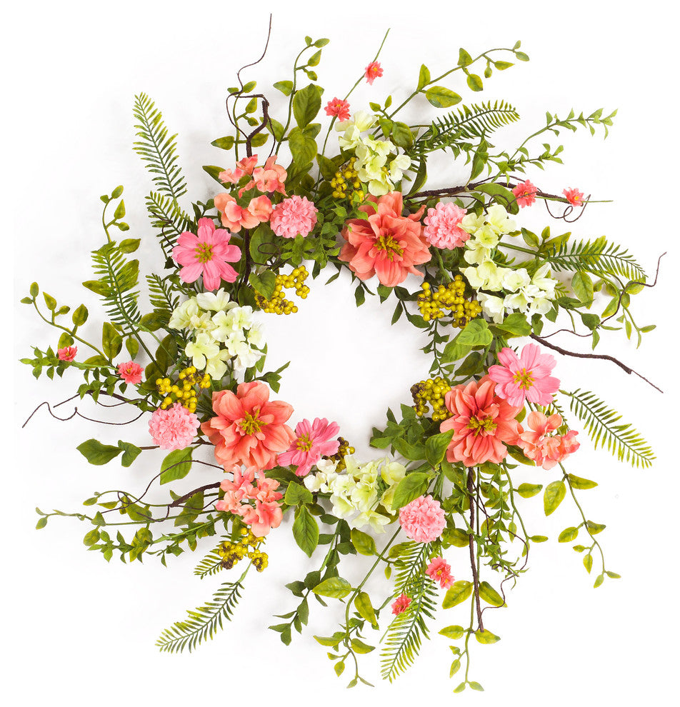 Cosmos/Berry Wreath 27"D Polyester/Plastic