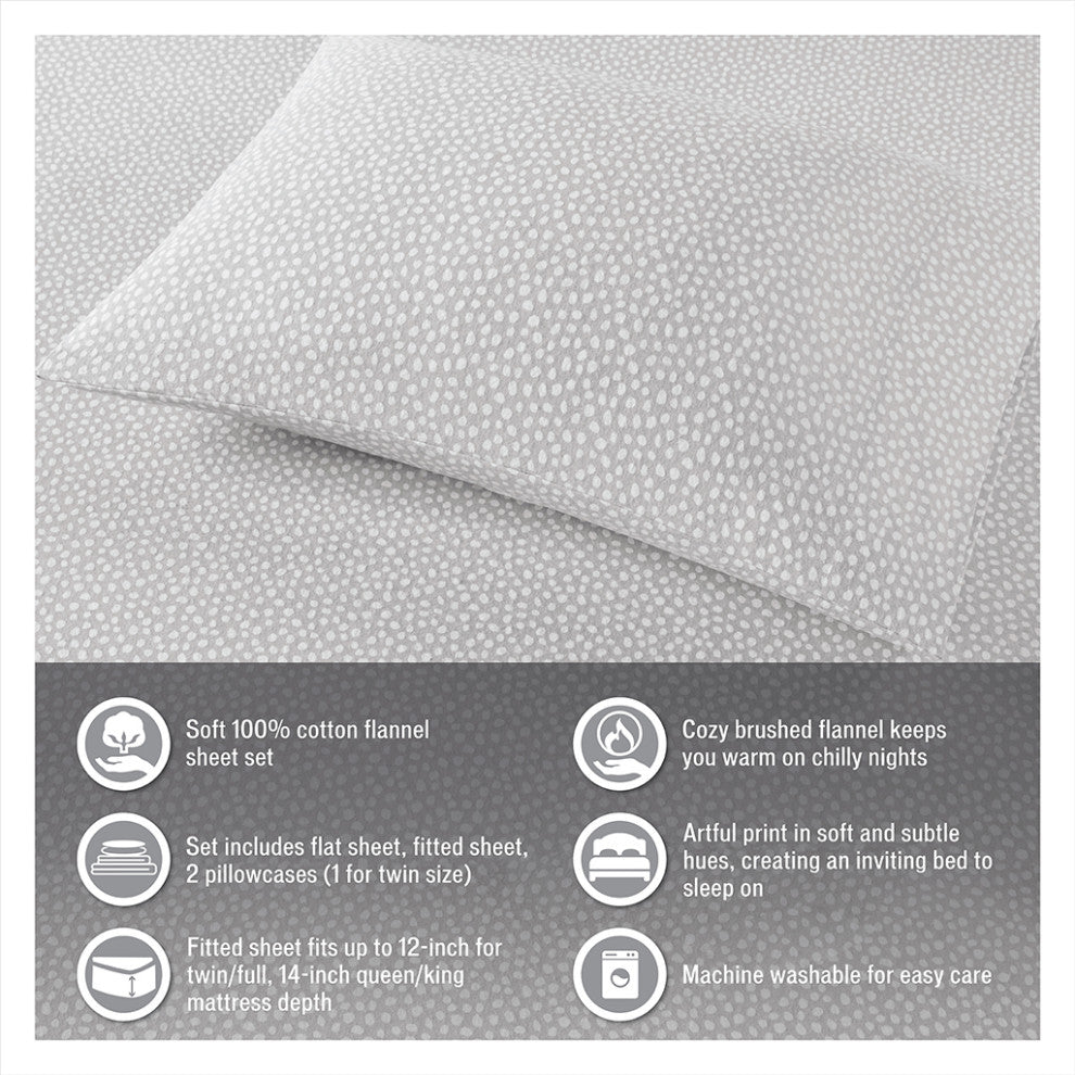 True North by Sleep Philosophy Cozy Flannel Printed Sheet Set, Multi