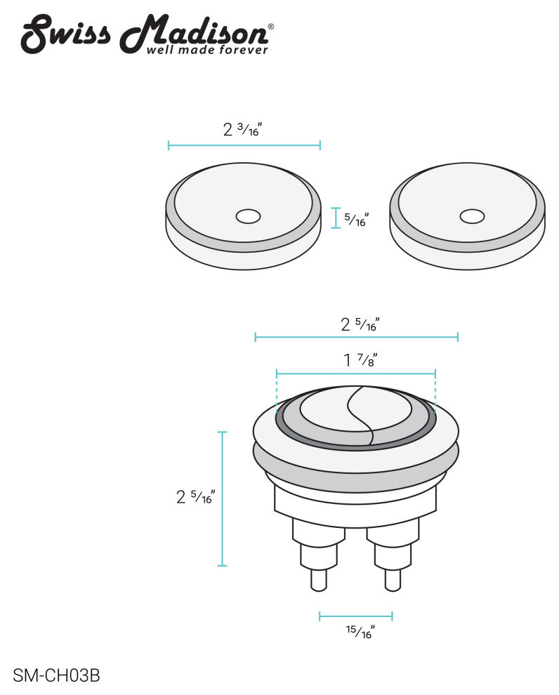 Toilet Hardware Black, SM-1T205, SM-1T256, Black