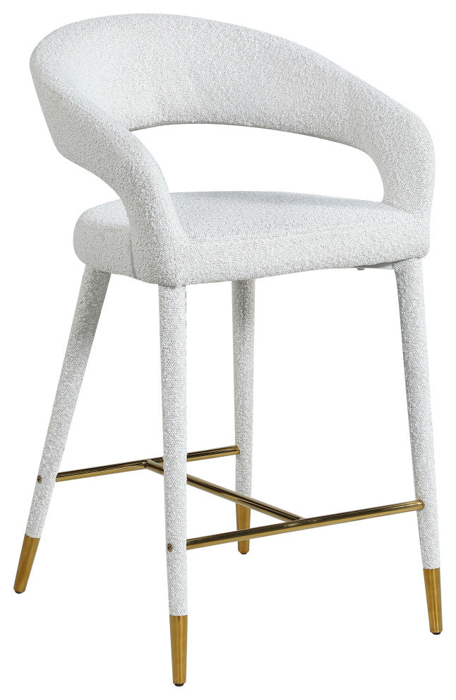 Destiny Counter Stool, Cream, Boucle Fabric