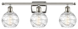 Small Deco Swirl 3-Light Bath Vanity-Light, Polished Nickel, Clear