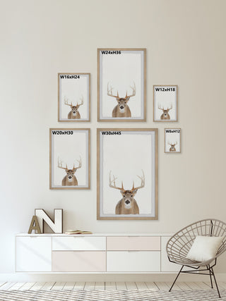 "Winter Deer" Framed Painting Print, 20x30