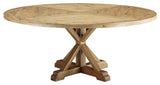 Stitch 71" Round Pine Wood Dining Table, Brown