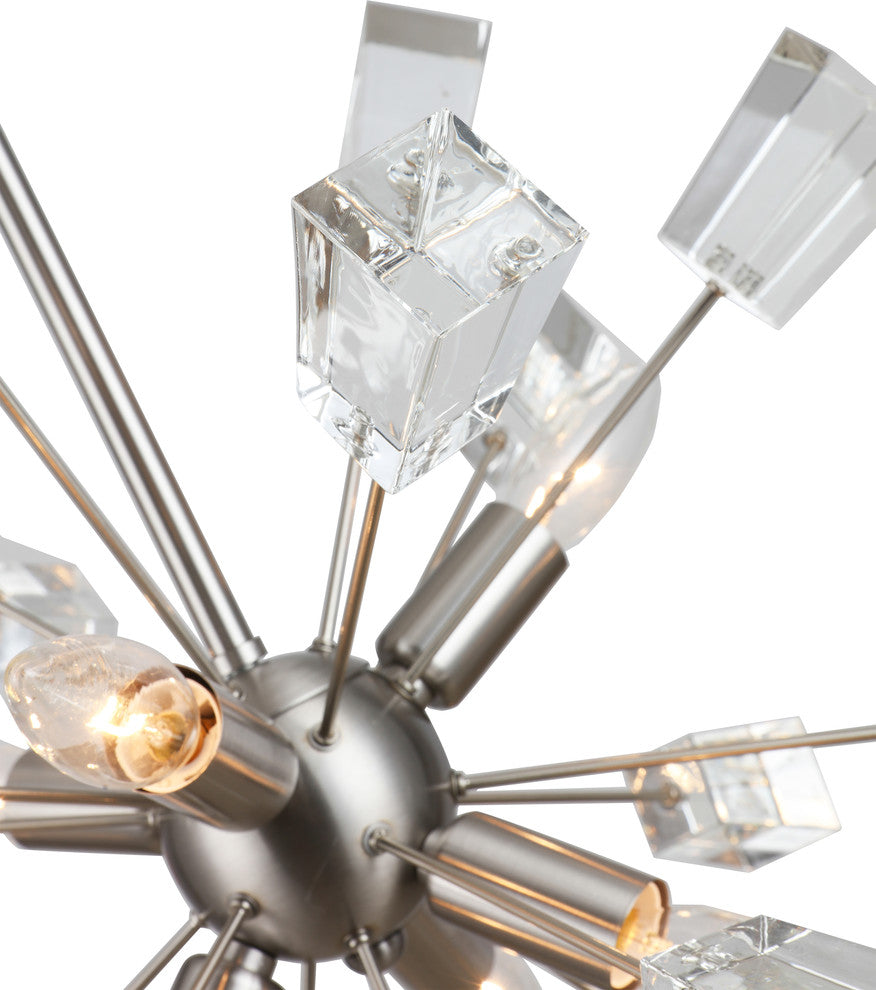 Woodbridge Lighting Stardust 6-Light Sputnik Chandelier, Satin Nickel