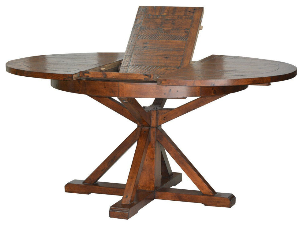 Irish Coast Round Extension Dining Table, Brown
