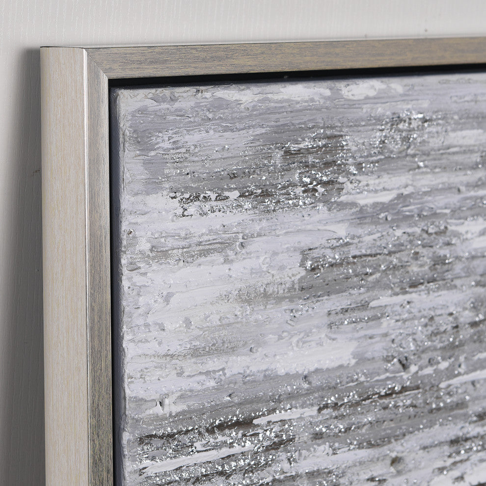 Silver Abstract Textured Metallic Hand Painted Wall Art by Martin Edwards