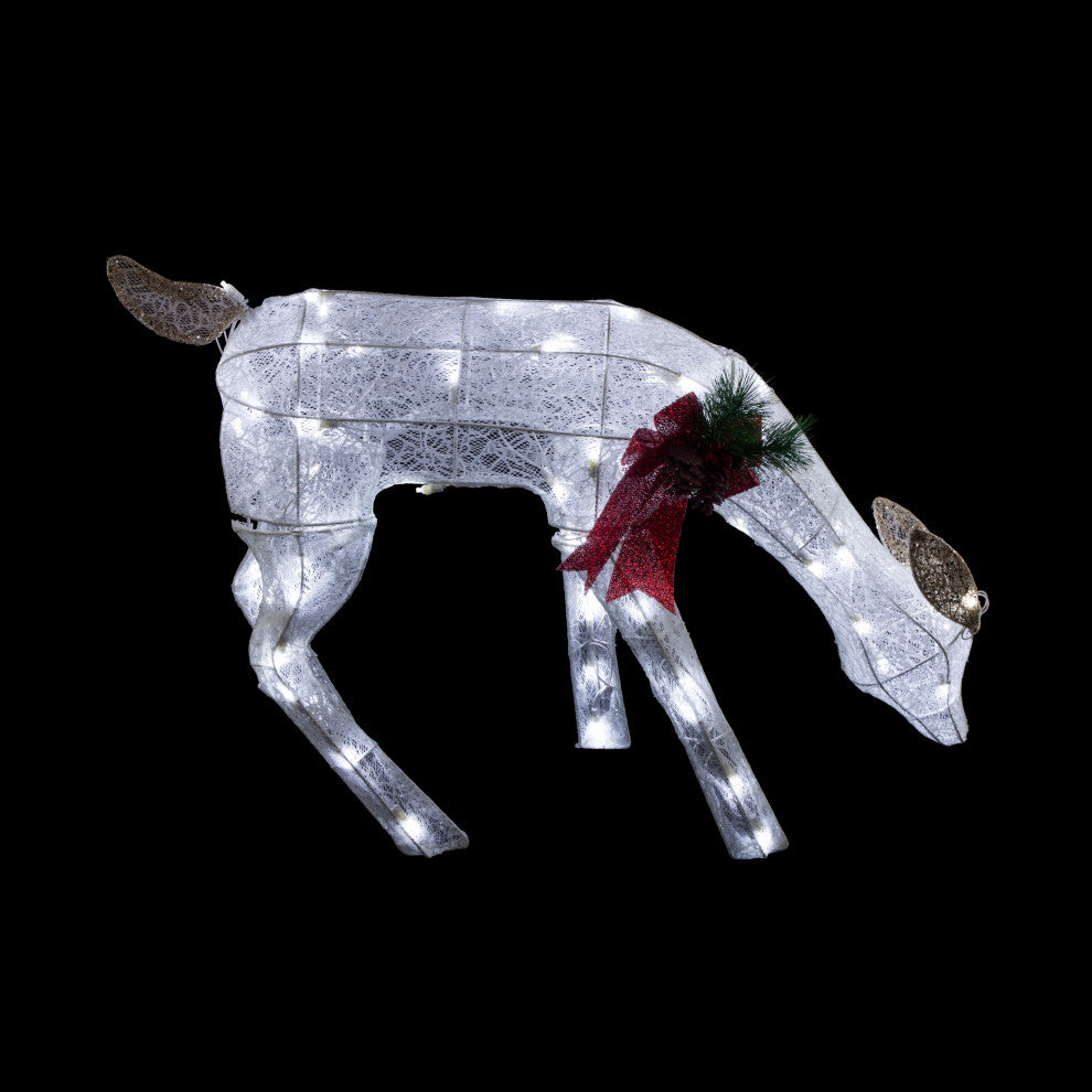 White Grazing Light Up Mesh Deer DÃ©cor