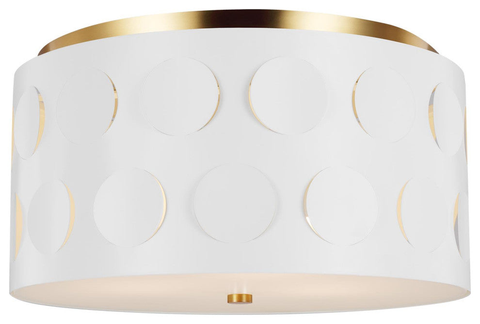 Dottie Medium Flush Mount, Burnished Brass