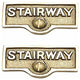 2 Switch Plate Tags STAIRWAY Name Signs Lacquered Brass |