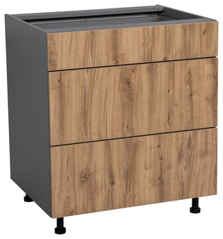 21 Base Cabinet-Double Door-Three Drawer-with Natural Teak door