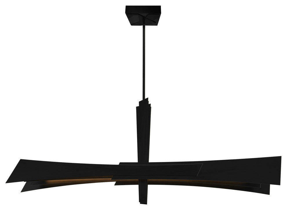 Solara Integrated LED Chandelier, Black, 50 Inches