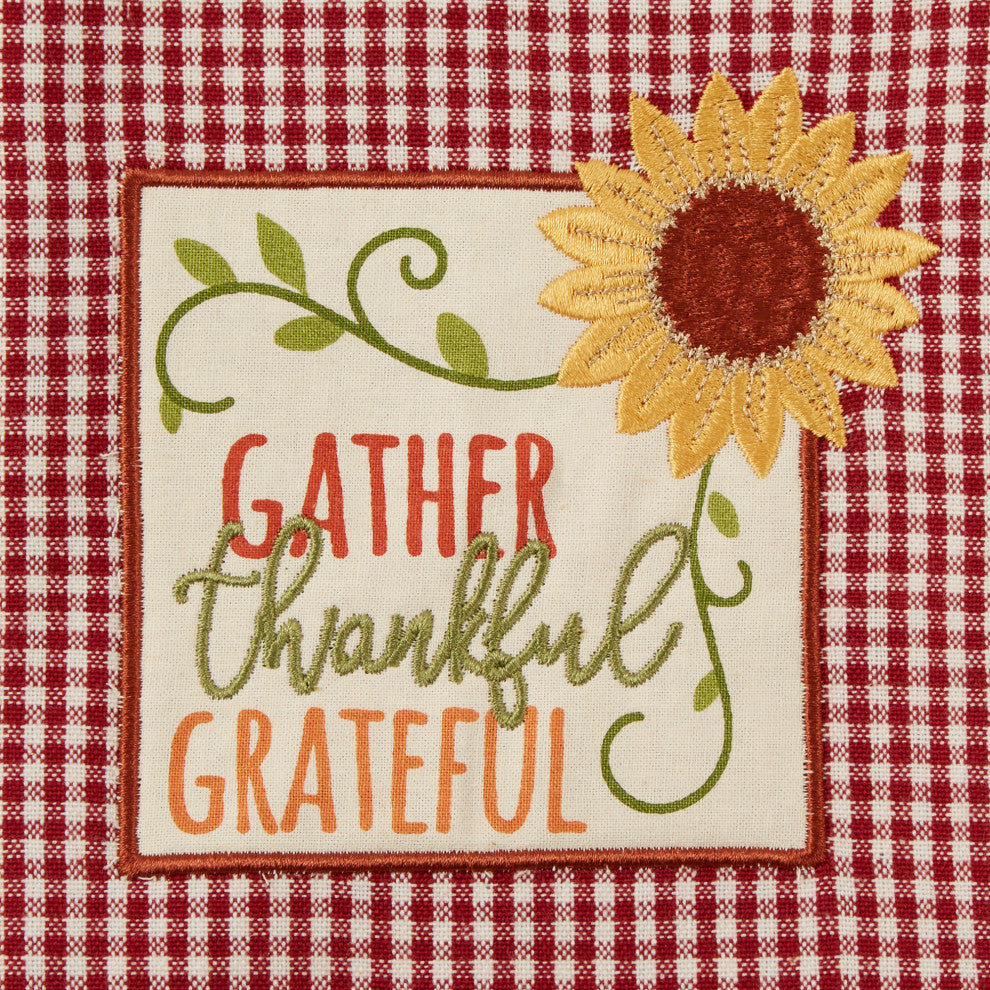 Assorted Autumn Gingham Embellished Dishtowel (Set of 3)