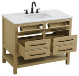 Home Living 42" Single Bathroom Vanity, Honey Brown