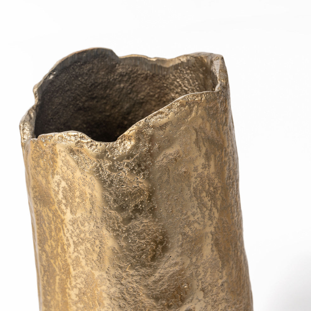 Samira Metal Table Vase, Small Gold