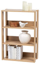 3-Shelf Wide Open Wood Shelving Unit, Natural