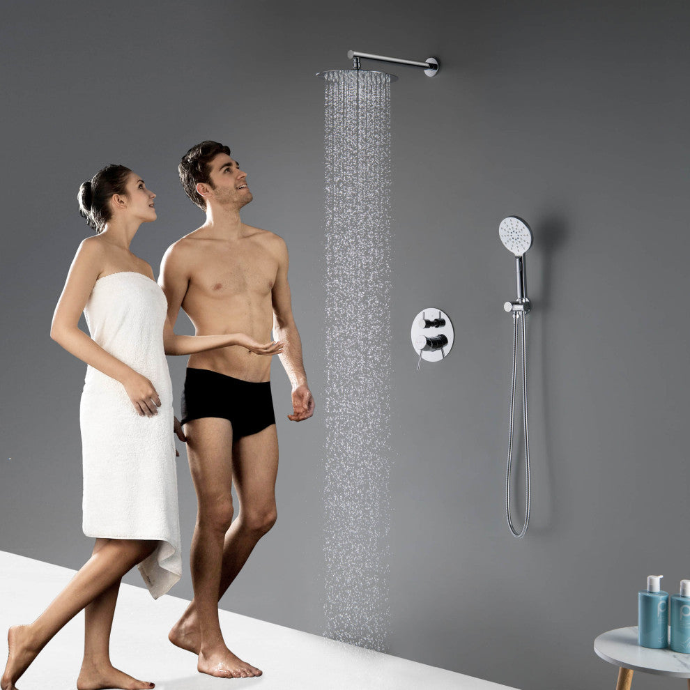 Circular Pressure 2-Function Shower System, Rough-In Valve, Chrome