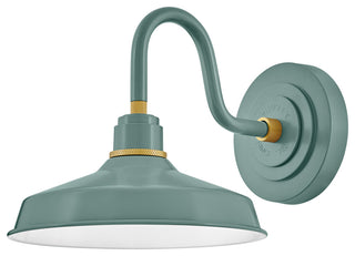 Hinkley Foundry Classic Small 9.5" Gooseneck Barn Light, Sage Green + Brass