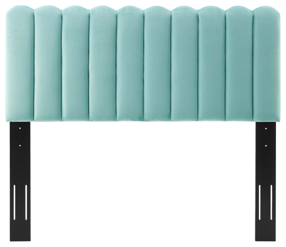 Headboard, Twin Size, Velvet, Blue, Modern Contemporary, Bedroom Master Suite