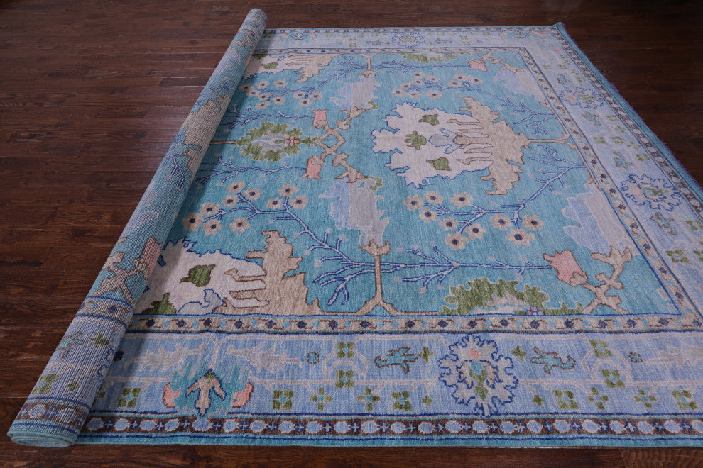 Turkish Oushak Handmade Wool Rug 10' 2" X 14' 1" - Q13562