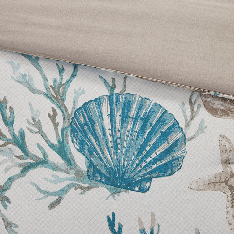 Madison Park Pebble Beach Coastal 7-Piece Cotton Sateen Comforter Set