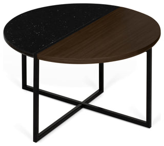 Sonata Coffee Table, Black Marble/Walnut