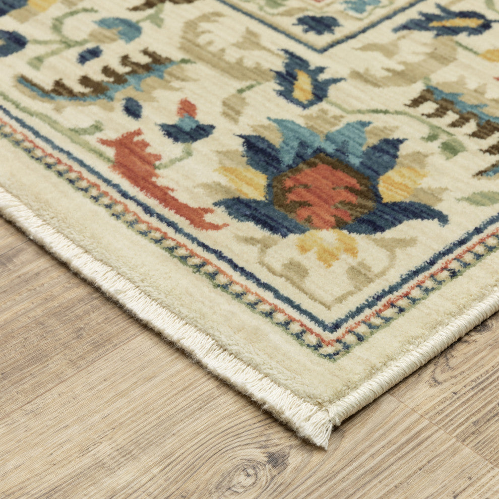 Fabienne Persian Indoor Ivory/Multi Area Rug, Ivory, 9'10"x12'10"