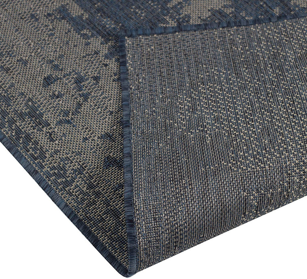 Outdoor Collection Vintage Rug - Bohemian Rug, Navy, 7'10"x10'