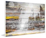 "Tree Snow" Painting Print on White Wood