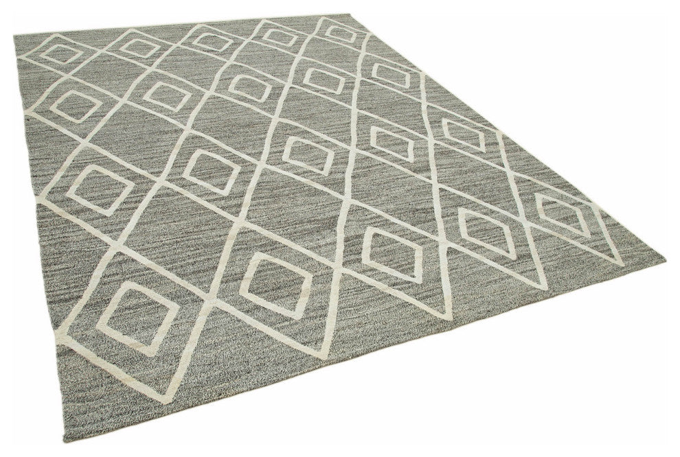 Rug N Carpet - Handwoven Turkish 7' 9'' x 10' 0'' Flatweave Wool Kilim Rug