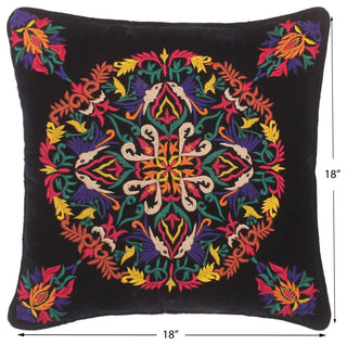 Rustic Quinlan Hand Embroidered Italian Velvet Pillow