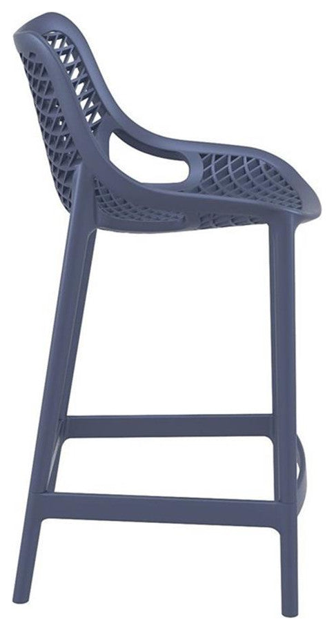 Home Square Patio Counter Stool in Dark Gray Finish - Set of 2