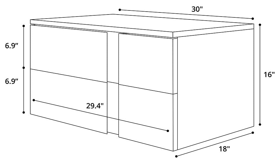 Sierra Nightstand Dark Gull Gray / Left-Facing