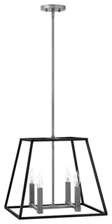 Hinkley Fulton Large Open Frame Pendant, Aged Zinc