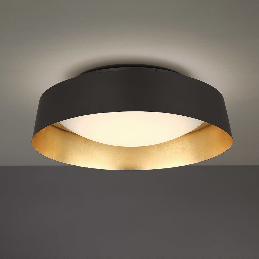 Gilt 18" LED Flush Mount 3000K, Gold Leaf