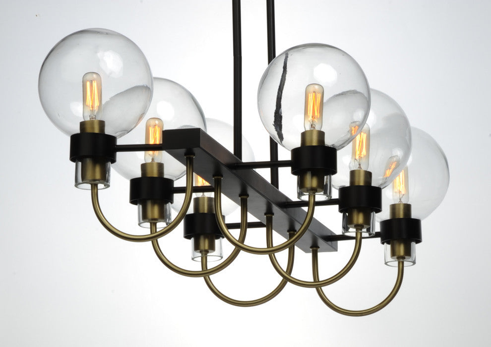 Maxim Bauhaus Six Light Linear Chandelier 30519CLBZSBR