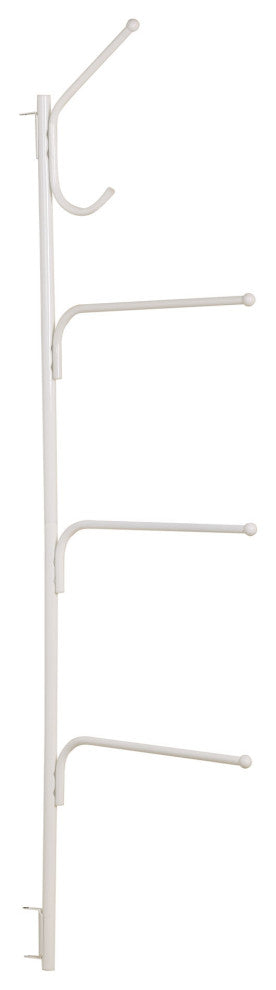 H12101 Hinge It Towel Bars, Hook Valet, 3 Towel Bars, Hook ALL-IN-ONE, White