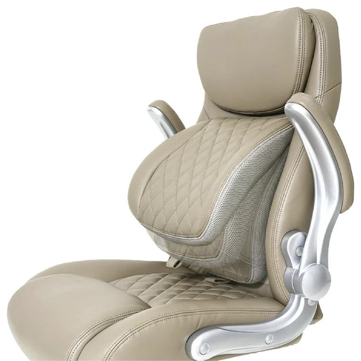 Executive Office Chair, Ergonomic Design With Adjustable Lumbar Support, Taupe