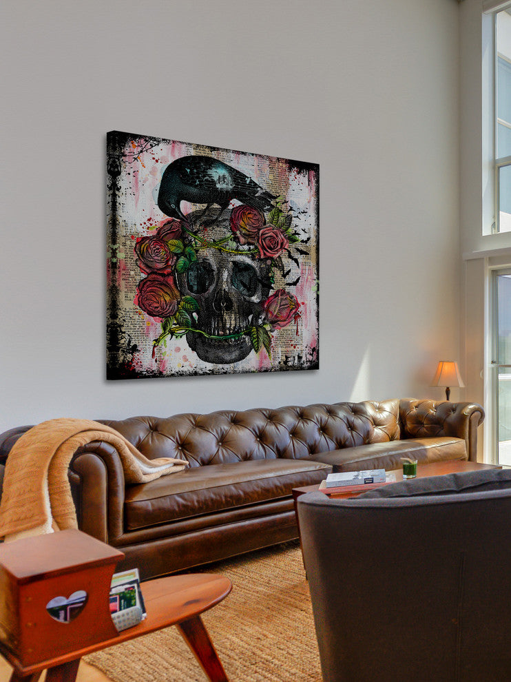 Marmont Hill, "Skull Roses" by Vicki Butler Painting Print, Wrapped Canvas
