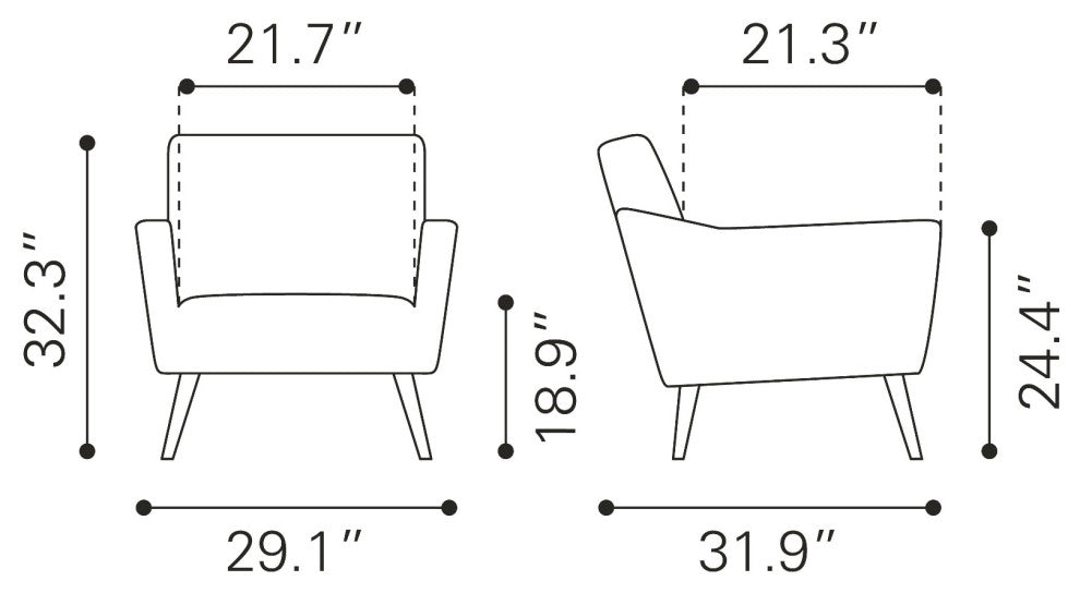 Accent Chair, Fabric, Wood, Green, Black, Living Lounge Cafe Lobby Hospitality