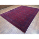 Red Hand Knotted Tribal Design Soft Wool Afghan Khamyab Oriental Rug, 9'8"x13'1"