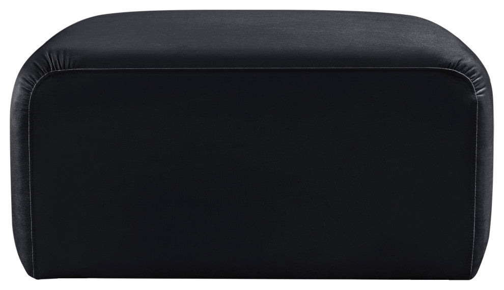 Arc Upholstered Modular Component, Black, 1-Piece: Ottoman, Velvet