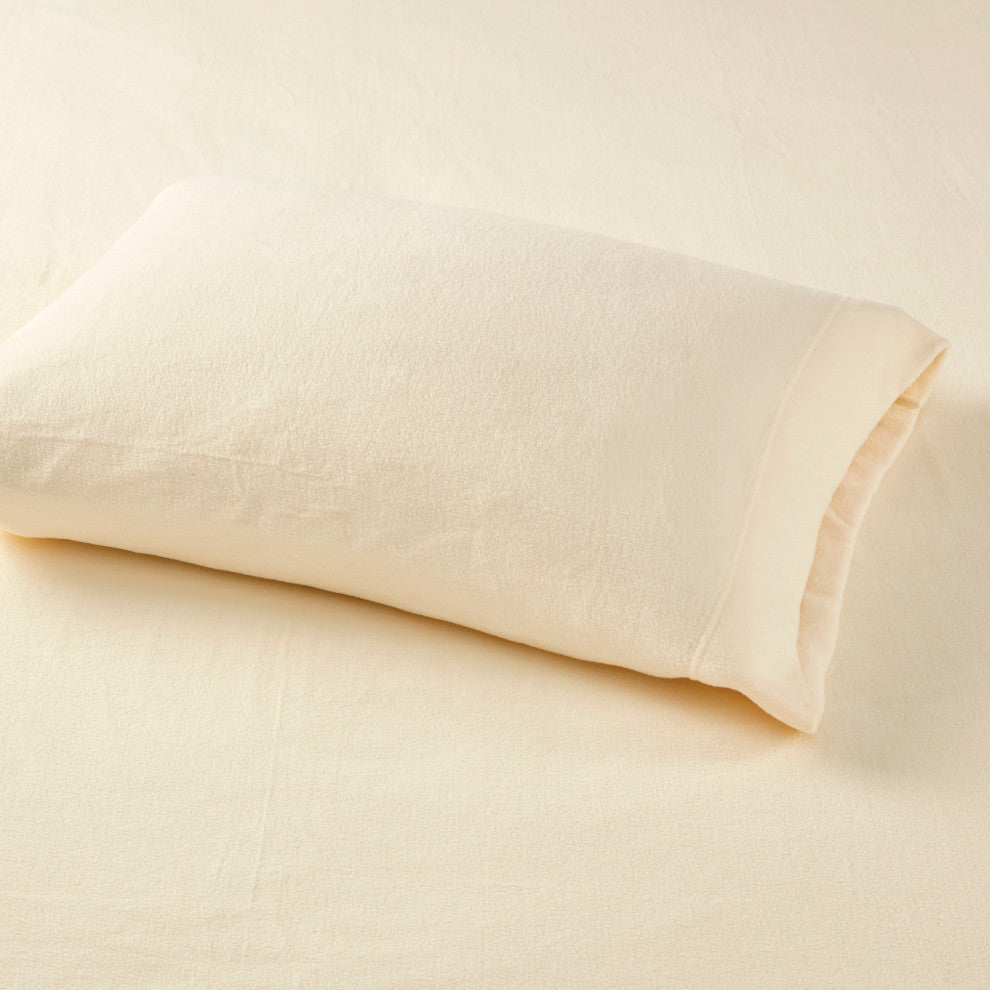 True North by Sleep Philosophy Knitted Micro Fleece Solid Sheet Set, Ivory, Quee