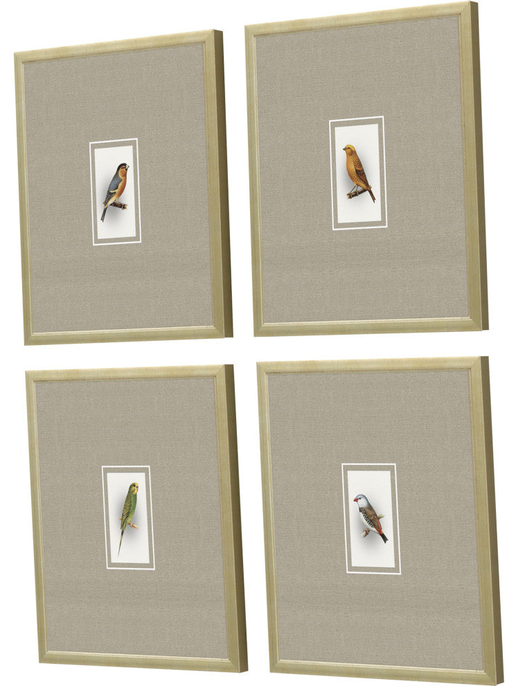 Here Birdie I Artwork, 4-Piece Set