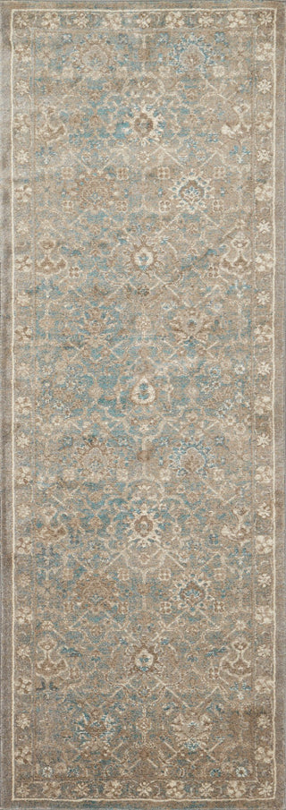 Durable Distressed Century Area Rug, Bluestone, 2'8"x7'6"