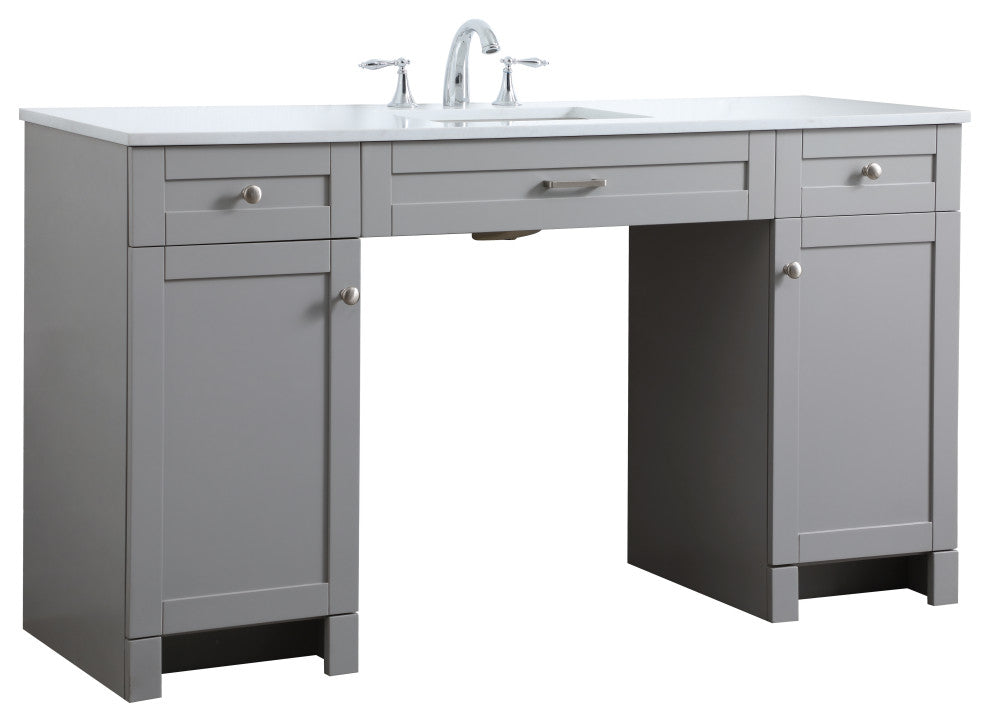 60" ADA Compliant Bathroom Vanity, Gray