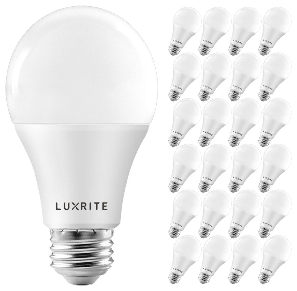 Luxrite A19 LED Bulb Soft White 1600lm Enclosed Rated 15W E26 24 Pack