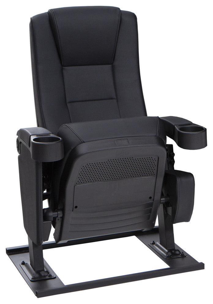 Seatcraft Montago Movie Theater Seating, Black, Row of 4