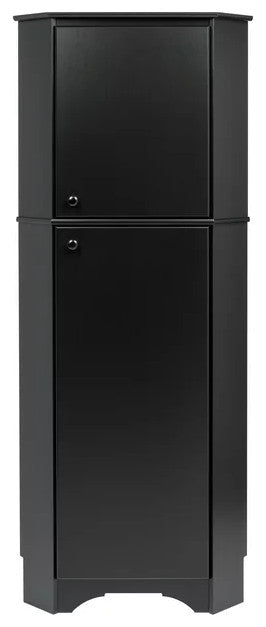 Storage Cabinet, Elegant Design With Adjustable Shelves & Round Handles, Black