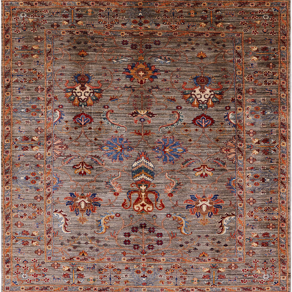 Ahgly Company Indoor Square Mid-Century Modern Area Rugs, 7' Square