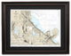Framed Nautical Chart, Lake Michigan Calumet and Indiana Harbors, 24x17